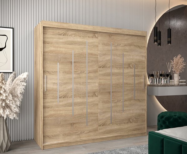 Šatní skříň s posuvnými dveřmi YORK - 200x200cm -Dub Sonoma-