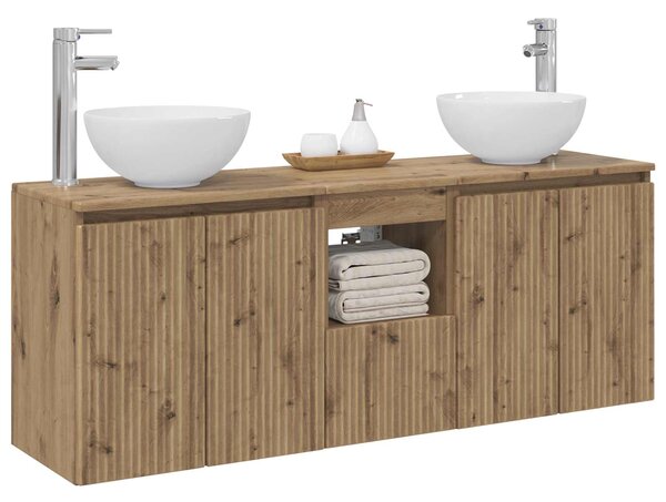 Sada koupelnových skříněk 3 ks Dub artisan 129 x 41 x 80 cm 3405636