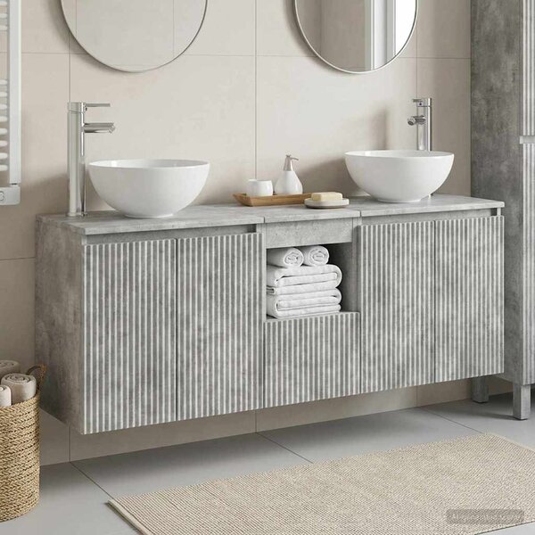 Sada koupelnových skříněk 3 ks Betonově šedá 129 x 41 x 80 cm 3405630