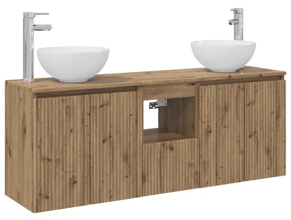 Sada koupelnových skříněk 3 ks Dub artisan 129 x 41 x 80 cm 3405636