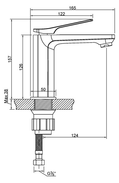 Invena Neri umyvadlová baterie stojící měděná BU-P1-014