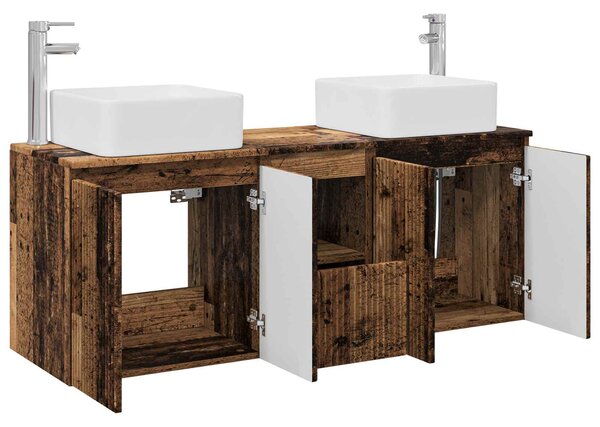 Sada koupelnových skříněk 3 ks Staré dřevo 135 x 35 x 80 cm 3405665
