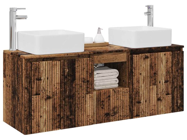 Sada koupelnových skříněk 3 ks Staré dřevo 135 x 35 x 80 cm 3405665