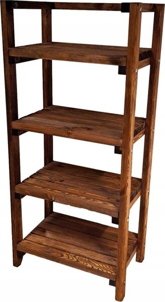 HolzGarden Devný Regál 66x120x35 cm Nosnost 120 kg Borovicové dřevo Impregnovaný Barva Teak Regál Do Sklepa Garáe Skladu