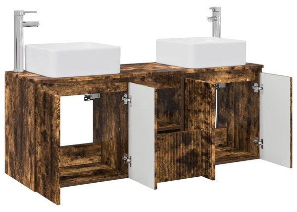 Sada koupelnových skříněk 3 ks Kouřový dub 53 x 35 x 63 cm 3405662