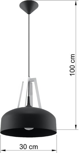 Sollux Lighting Casco závěsné svítidlo 1x60 W černá-dřevo SL.0389