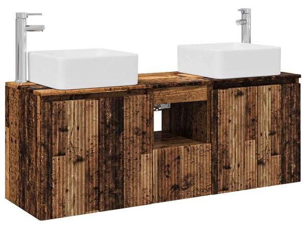 Sada koupelnových skříněk 3 ks Staré dřevo 135 x 35 x 80 cm 3405665