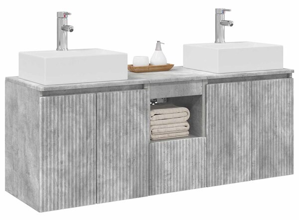 Sada koupelnových skříněk 3 ks Betonově šedá 129 x 41 x 79.5 cm 3405650