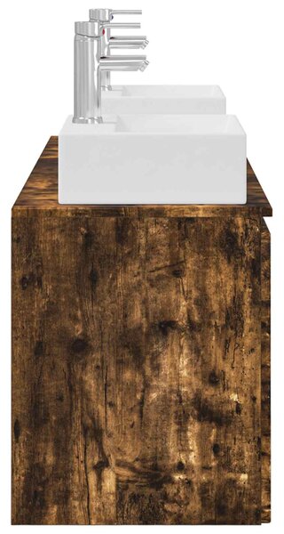 Sada koupelnových skříněk 3 ks Kouřový dub 129 x 41 x 79.5 cm 3405652