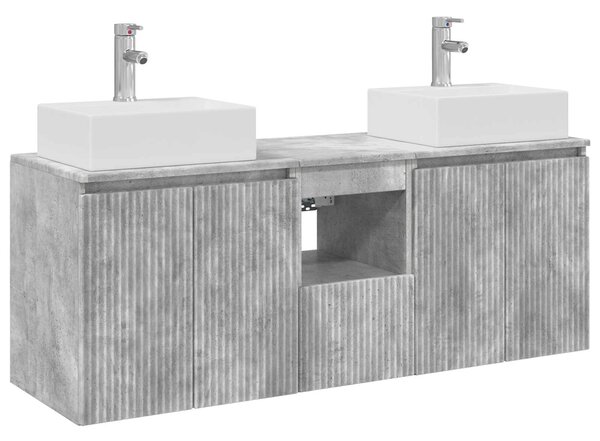 Sada koupelnových skříněk 3 ks Betonově šedá 129 x 41 x 79.5 cm 3405650