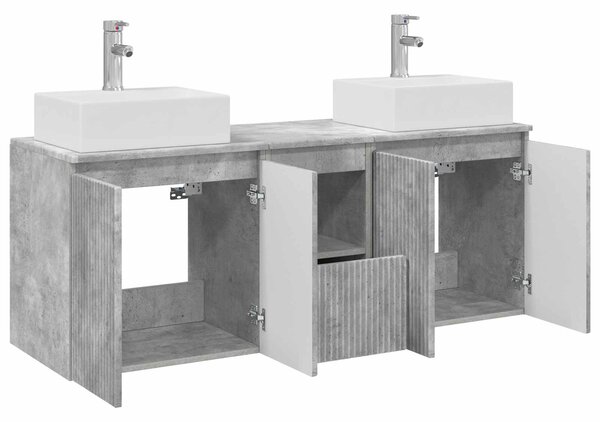 Sada koupelnových skříněk 3 ks Betonově šedá 129 x 41 x 79.5 cm 3405650