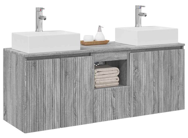 Sada koupelnových skříněk 3 ks Šedý Sonoma 129 x 41 x 79.5 cm 3405653