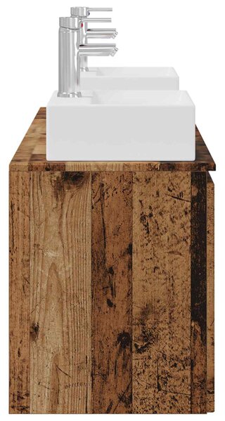 Sada koupelnových skříněk 3 ks Staré dřevo 129 x 41 x 79.5 cm 3405655