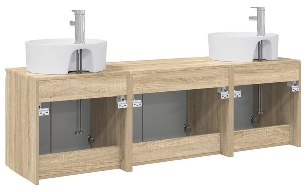 Sada koupelnových skříněk 3 ks Dub sonoma 49,5 x 44,5 x 65 cm 3405669