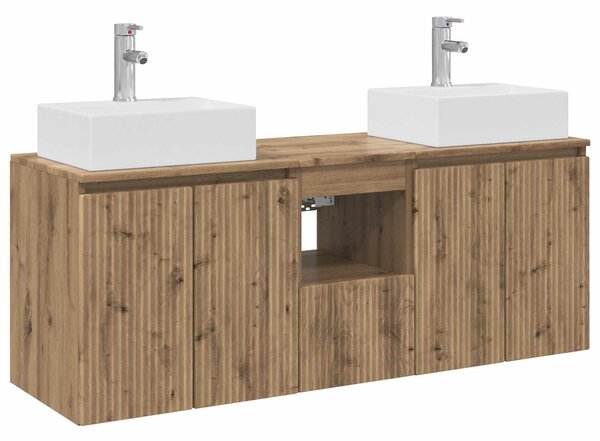 Sada koupelnových skříněk 3 ks Dub artisan 129 x 41 x 79.5 cm 3405656