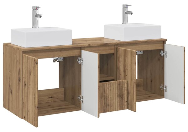 Sada koupelnových skříněk 3 ks Dub artisan 129 x 41 x 79.5 cm 3405656