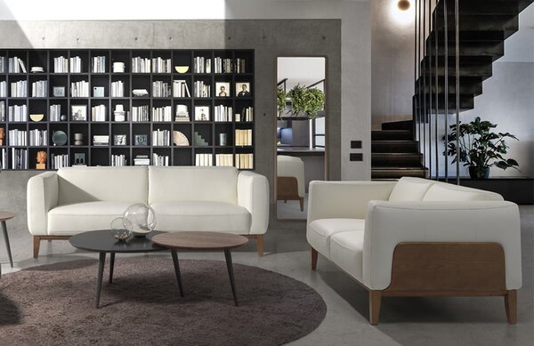 -25 % Dny MOMENTI– Bílá kožená dvojmístná pohovka Angel Cerdá No. 6118, 159 cm