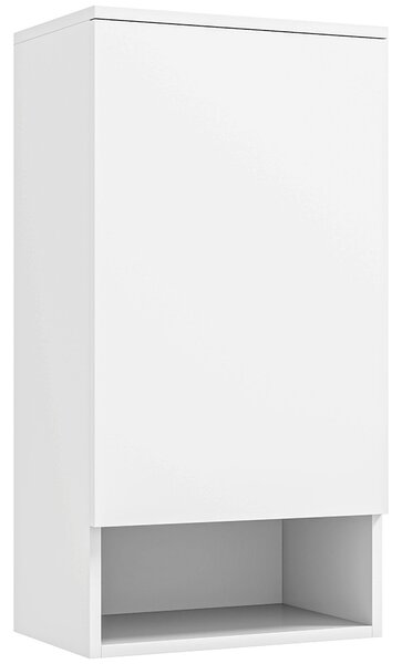 HOMCOM Koupelnová skříňka, nástěnná skříňka s dveřmi, nastavitelnými policemi, rozměry 40 x 27 x 77 cm, bílá | Aosom