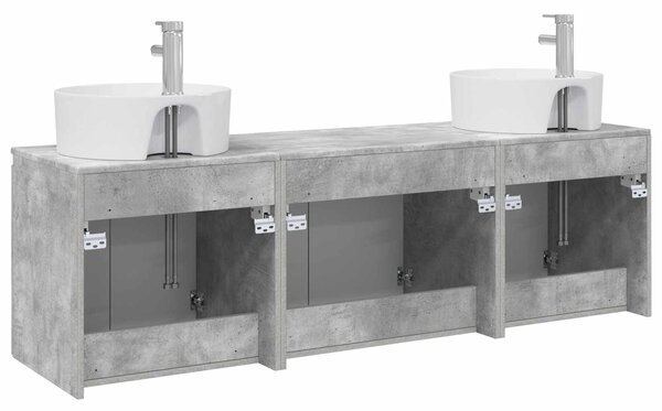 Sada koupelnových skříněk 3 ks Betonově šedá 3405670