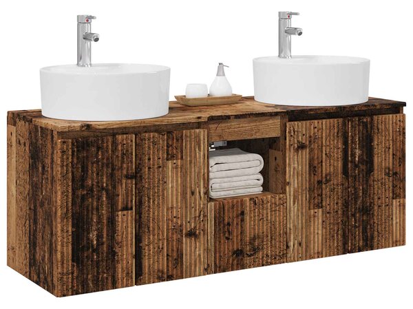 Sada koupelnových skříněk 3 ks Staré dřevo 49,5 x 44,5 x 65 cm 3405685