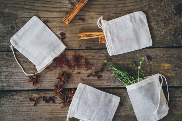 Mušelínové sáčky na čaj KitchenCraft 4ks KCSPBAGS
