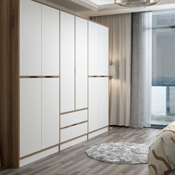 Šatní skříň Erich (Bílá). Akce -25%