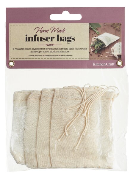 Mušelínové sáčky na čaj KitchenCraft 4ks KCSPBAGS