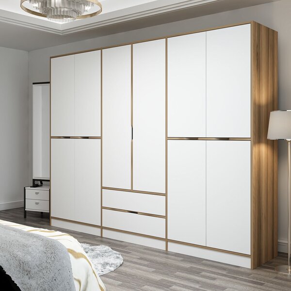 Šatní skříň Erich (Bílá). Akce -25%