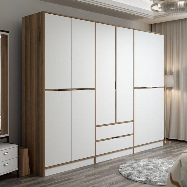 Šatní skříň Erich (Bílá). Akce -25%