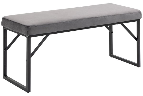 HOMCOM Čalouněná lavice s efektem sametu, lavice na postel se železnými nohami, botníková lavice do ložnice, obývacího pokoje, chodby 100 x 35 x 47 cm