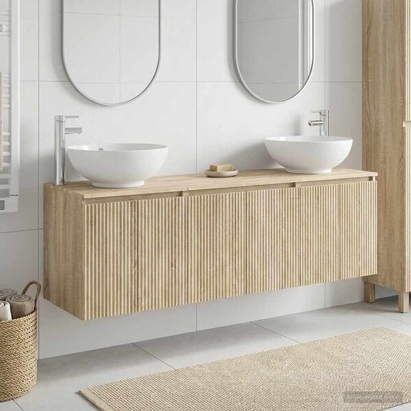 Sada koupelnových skříněk 3 ks Dub sonoma 49,5 x 44,5 x 65 cm 3405689