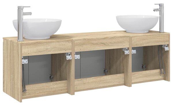 Sada koupelnových skříněk 3 ks Dub sonoma 49,5 x 44,5 x 65 cm 3405689
