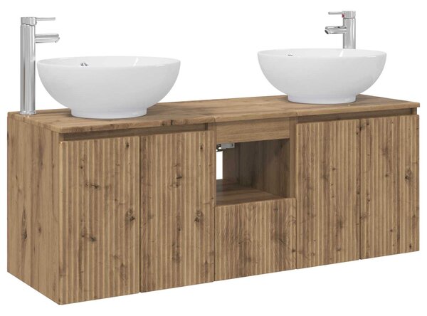 Sada koupelnových skříněk 3 ks Dub artisan 129 x 44,5 x 80 cm 3405706