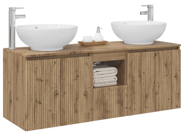 Sada koupelnových skříněk 3 ks Dub artisan 129 x 44,5 x 80 cm 3405706