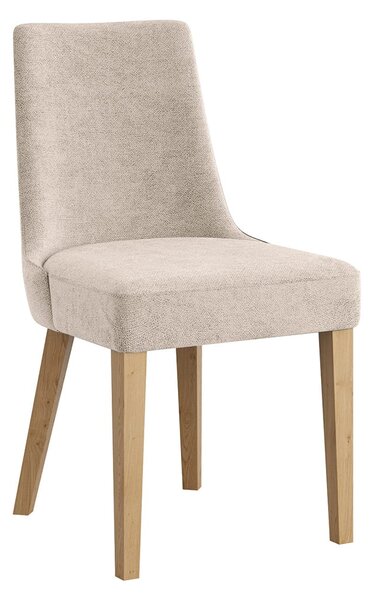 Čalouněná židle béžová s dřevěnými nohami R25 Carini