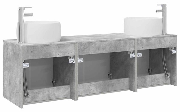 Sada koupelnových skříněk 3 ks Betonově šedá 3405710