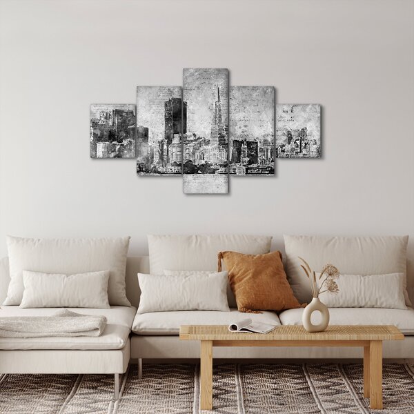Obraz - Coffee art city (125x70 cm)