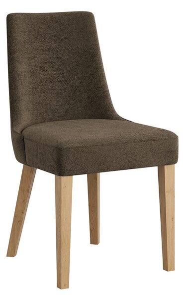 Čalouněná židle hnědá s dřevěnými nohami R23 Carini
