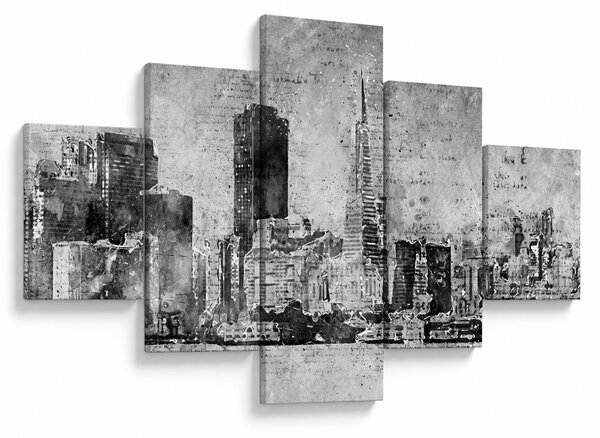 Obraz - Coffee art city (125x70 cm)