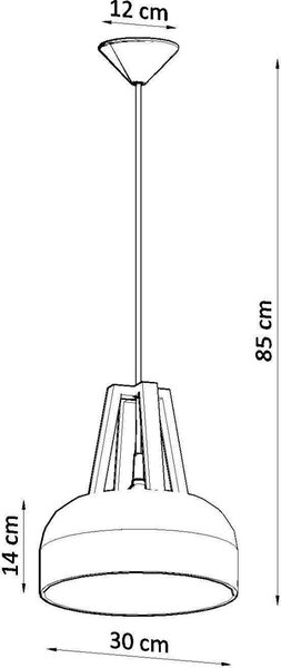 Sollux Lighting Casco závěsné svítidlo 1x60 W černá-dřevo SL.0390