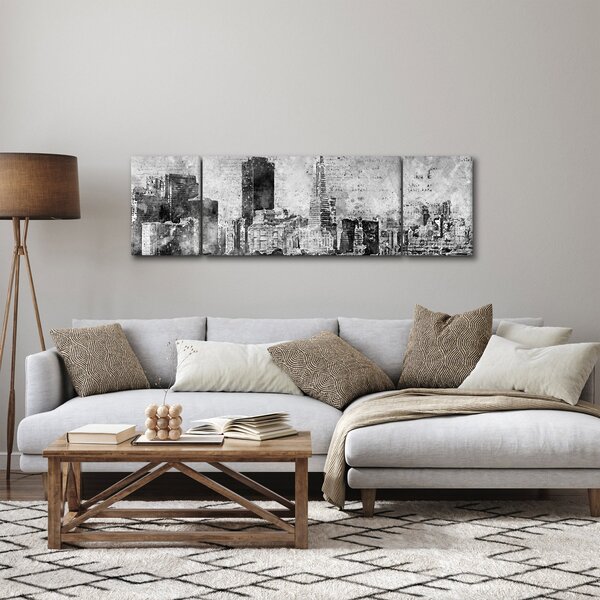 Obraz - Coffee art city (170x50 cm)