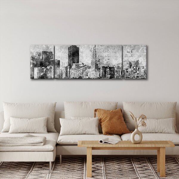 Obraz - Coffee art city (170x50 cm)