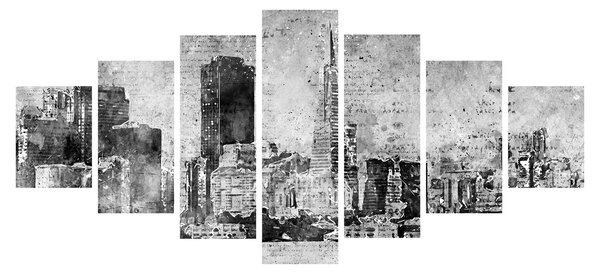 Obraz - Coffee art city (210x100 cm)