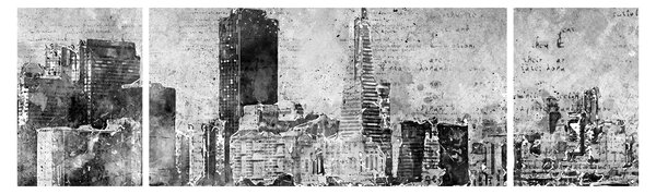 Obraz - Coffee art city (170x50 cm)