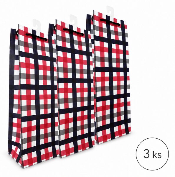 Dárková taška kostkovaná 12 × 35 × 9 cm – matná 3ks 1000132