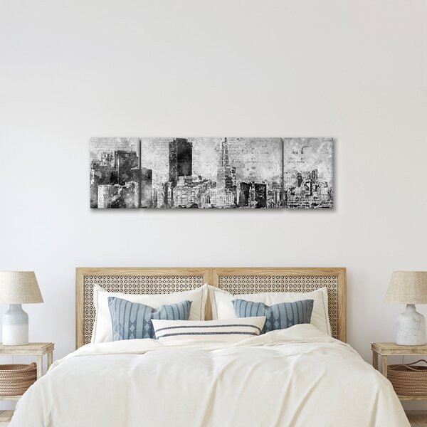 Obraz - Coffee art city (170x50 cm)