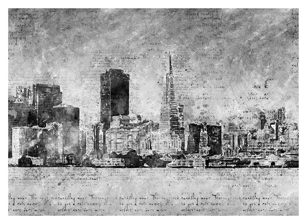 Obraz - Coffee art city (70x50 cm)