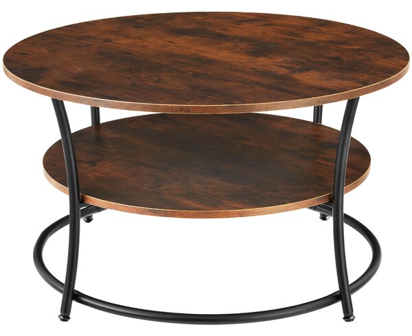 Tectake 404447 konferenční stolek cromford 80x46cm - industriální dřevo tmavé, rustikální