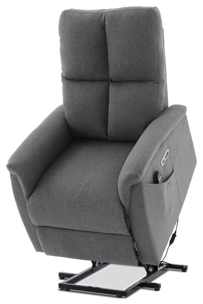 Vikio Relaxační masážní křeslo s vyhříváním šedá látka AKR104S