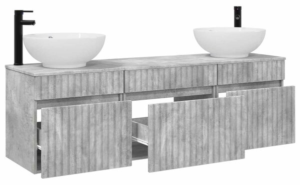 Sada koupelnových skříněk 3 ks Betonově šedá 3405760